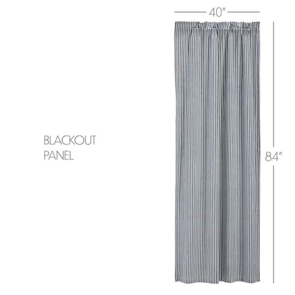 VHC BRANDS Sawyer Mill Blue White Ticking Stripe 40 in. W x 84 in