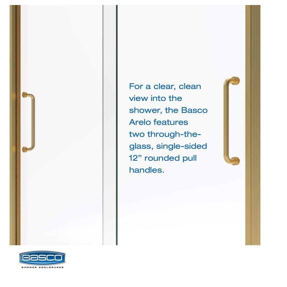 Arelo 60" Frameless Sliding Tub Door with Brushed Gold Frame
