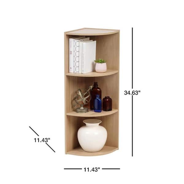 NEX 3 Tier Small Corner Shelf Cabinet Organizer, Brown - Yahoo Shopping