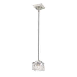 Rubicon 13-Watt 1-Light Brushed Nickel Shaded Integrated LED Mini Pendant Light with Clear Glass Shade