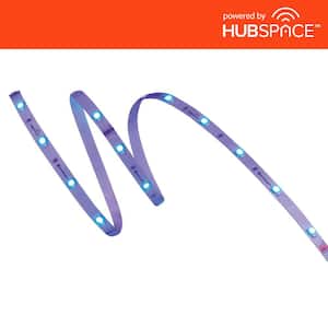 16.4 ft. Smart RGBW Color Changing Dimmable Plug-In LED Strip Light Powered by Hubspace