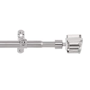 Royale Donna 28 in. - 48 in. Adjustable 3/4 in. Single Curtain Rod in Electro Plated Donna Finials