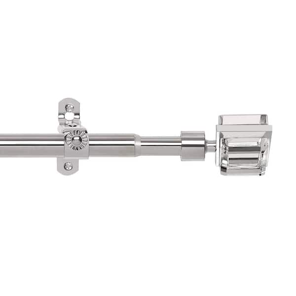 ACHIM Royale Donna 28 in. - 48 in. Adjustable 3/4 in. Single Curtain Rod in Electro Plated Donna Finials