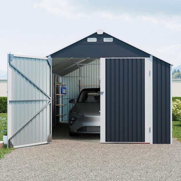 12 feet wide and 20 feet long and deep double door outdoor storage