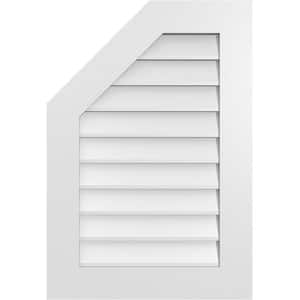22 in. x 32 in. Octagonal Surface Mount PVC Gable Vent: Decorative with Standard Frame