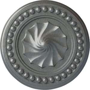 15-3/4 in. x 2 in. Foster Shell Urethane Ceiling Medallion (Fits Canopies upto 9-5/8 in.), Platinum