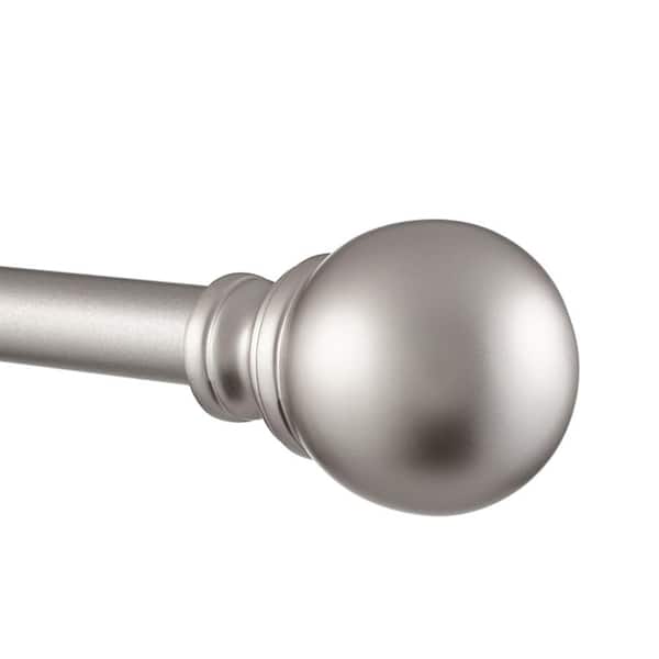 All-Metal Sphere Ball Finial Set with 1" Satin Curtain Rod Adjustable Window Rod 