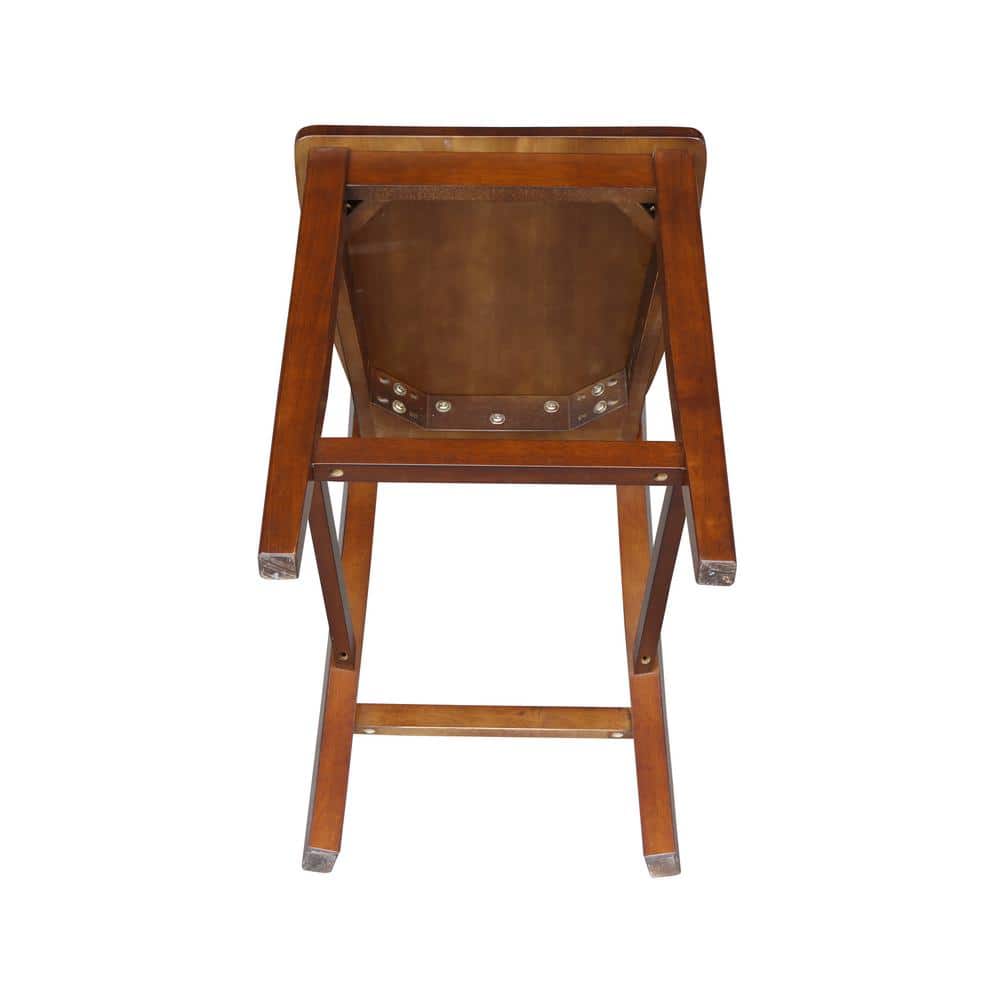 Ava Espresso 24" Solid Wood Counter Height Stool