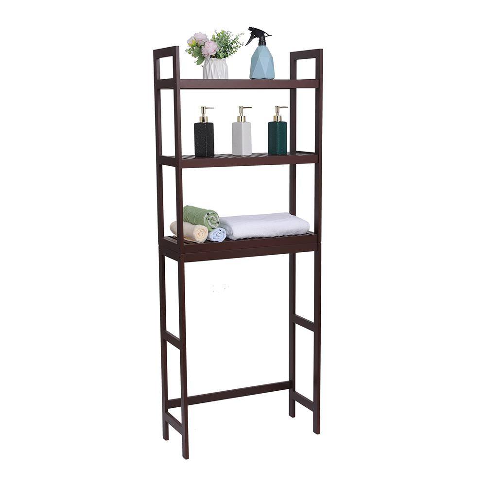 Karl home 24.8 in. W 64.2 in. H x 10.2 in. D Bamboo Rectangular Shelf ...