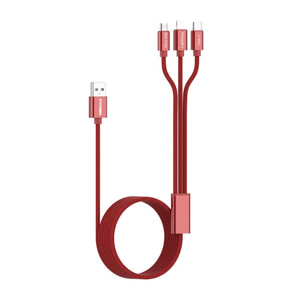 10ft. 3-in-1 Cable for Lightning, USB-C and Micro-USB