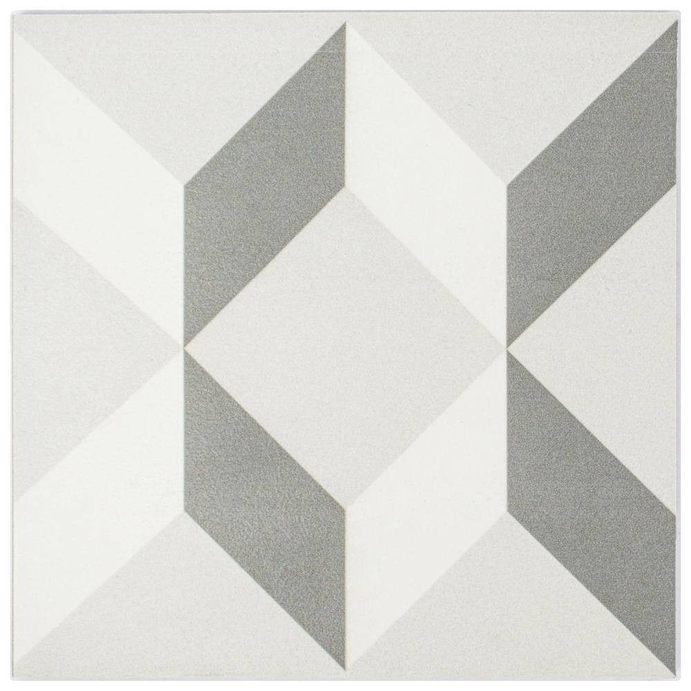 Felix 7x7 Greyscale Matte Porcelain Patterned Tile