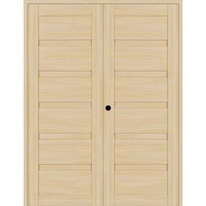Louver 60 in. x 79.375 in. Right Active Loire Ash Wood Composite Double Prehung Interior Door