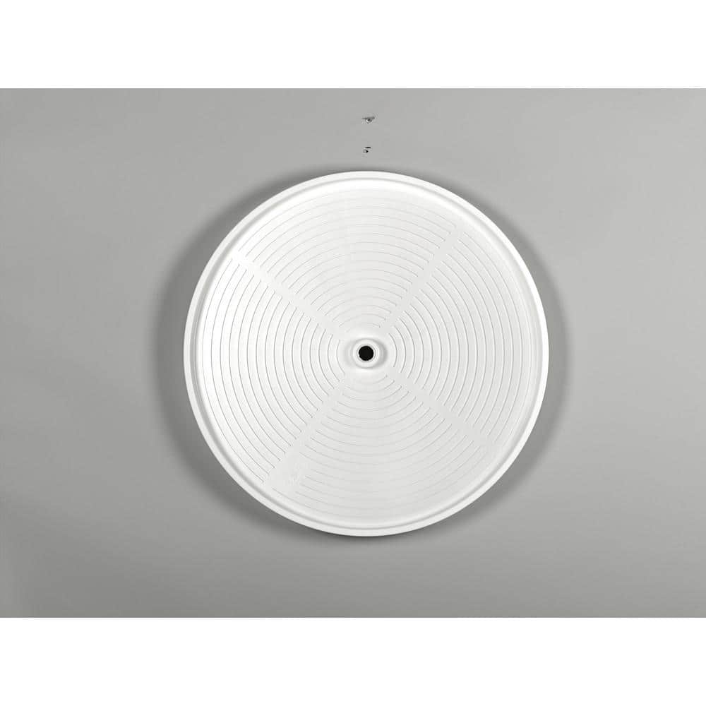 24" White Polymer Full Circle Revolving Lazy Susan