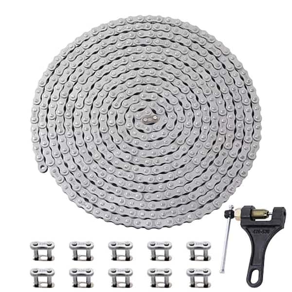 Unbranded 428 Roller Chain 20 ft. 474 Links with Chain Breaker Kit for Sliding Gate Opener Heavy Duty Parts 10 Master Links