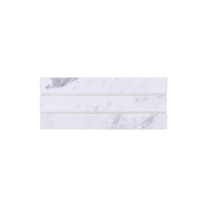 Hortensia White and Gray 3.26 in. x 8 in. x 5mm Marble Peel and Stick Wall Tile (6.52 sq. ft./case)