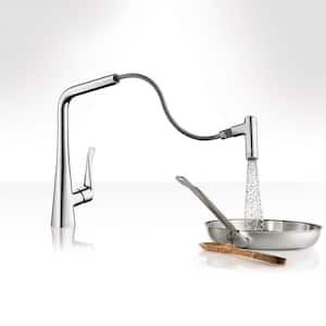 Metris Prep Single-Handle Pull-Out Sprayer Kitchen Faucet in Chrome