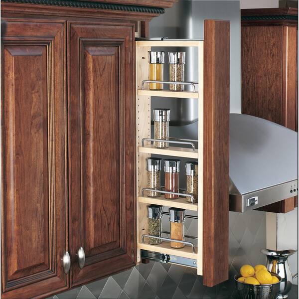 D Pull Out Between Cabinet Wall Filler, Pull Out Spice Rack For Upper Cabinets