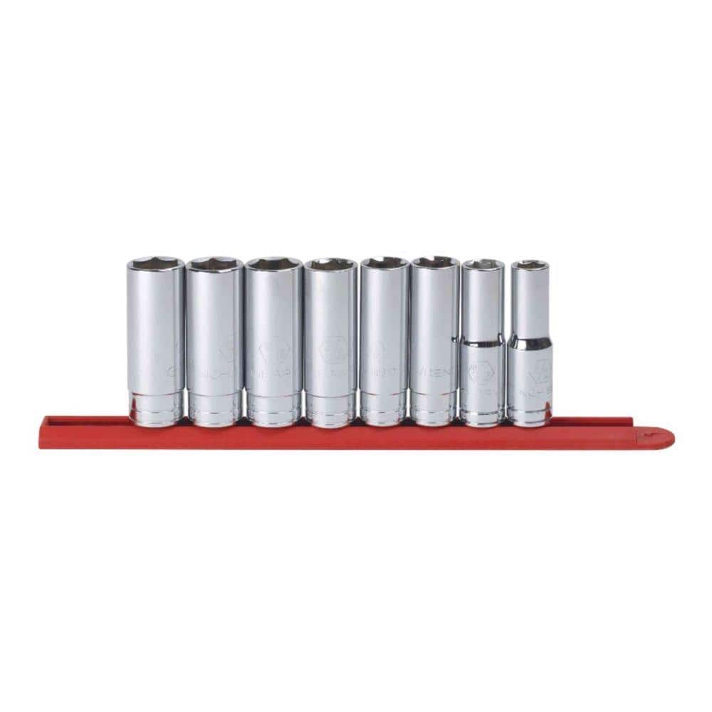 1/2 in. Drive 6-Point Deep SAE Socket Set (8-Piece)