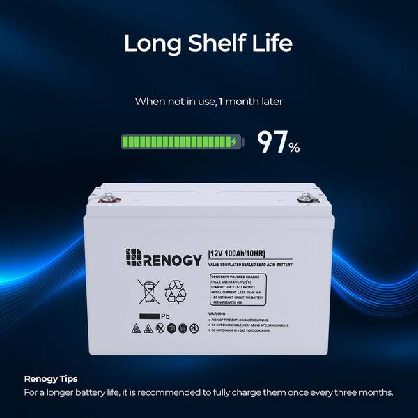 Reviews for Renogy Deep Cycle AGM Battery 12 Volt 100Ah Safe Charge Most Home Appliances for RV Off Grid Solar System Maintenance Free Pg 2 The Home Depot