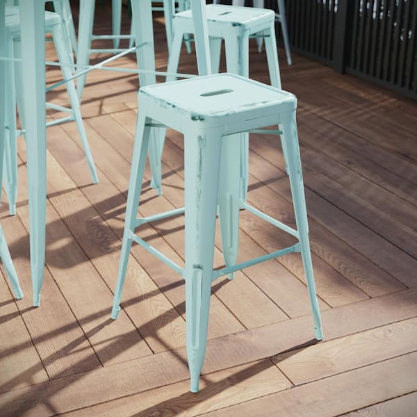Carnegy Avenue Stackable Metal Outdoor Bar Stool (4-Pack)