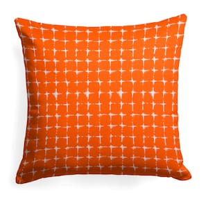 Sea Island Orange Square Outdoor Throw Pillow