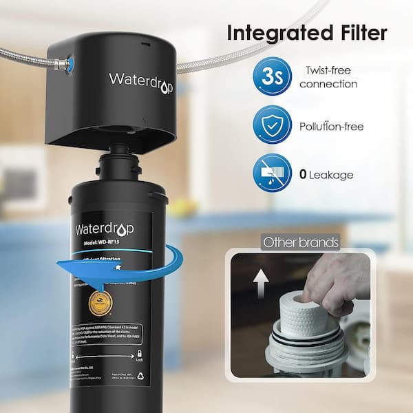 24000 Gal. 0.01 m Long Last Ultra Filtration Under Sink Water Filter System  with Dedicated Faucet