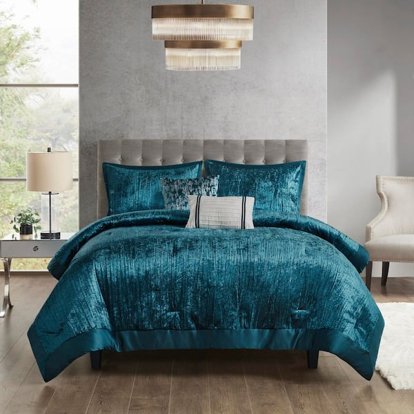 Madison Park Reagan 5-Piece Teal Polyester Full/Queen Comforter Set