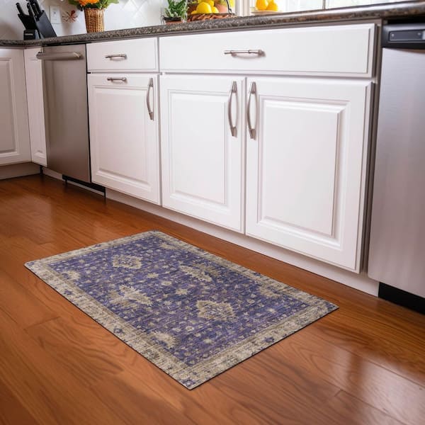 Chantille Machine Washable Indoor/Outdoor Abstract ACN1739 Purple 2 ft. x 3 ft. Accent Rug