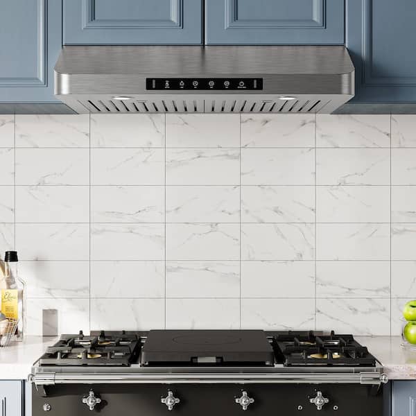 30 in. 600 CFM Ducted Under Cabinet Range Hood in Stainless Steel with Touch Display and Top/Rear venting