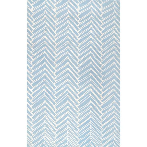 nuLOOM Alex Geometric Blue 8 ft. x 10 ft. Area Rug MTVS39D76096 The