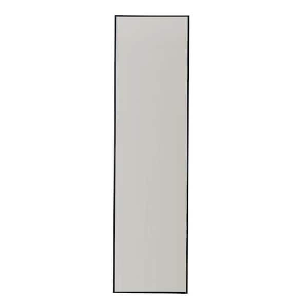 Bnuina 13.8 in. W x 48 in. H Rectangular Aluminum Framed Wall Mounted Bathroom Vanity Mirror in Black