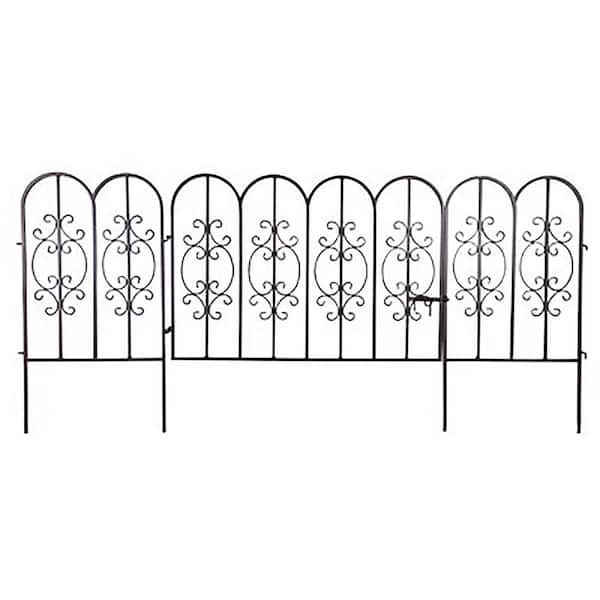 72 in. L x 34 in. H Montebello Iron Garden Fencing Fence Application with Gate