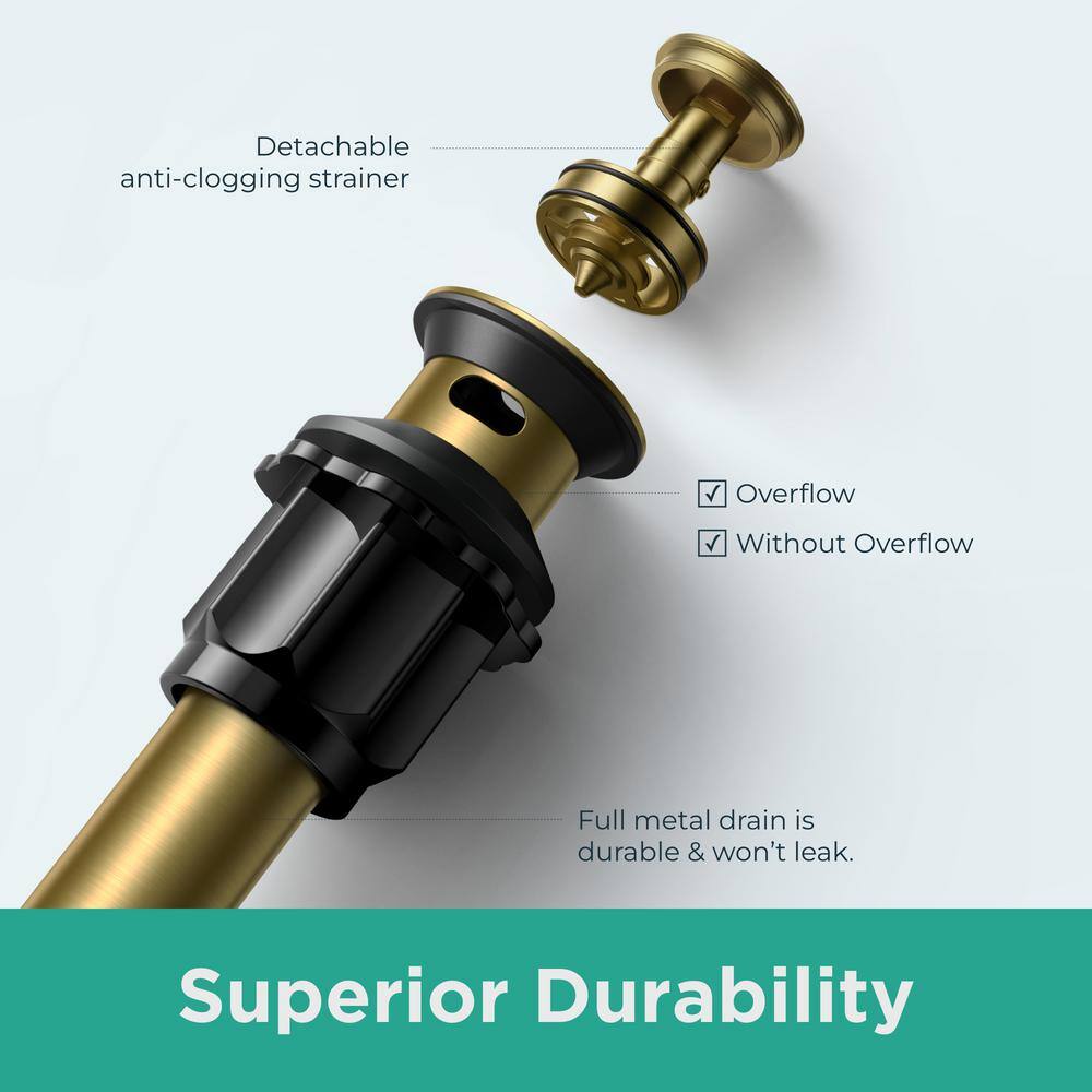 Brushed Gold 8-Inch Double Handle Widespread Bathroom Faucet