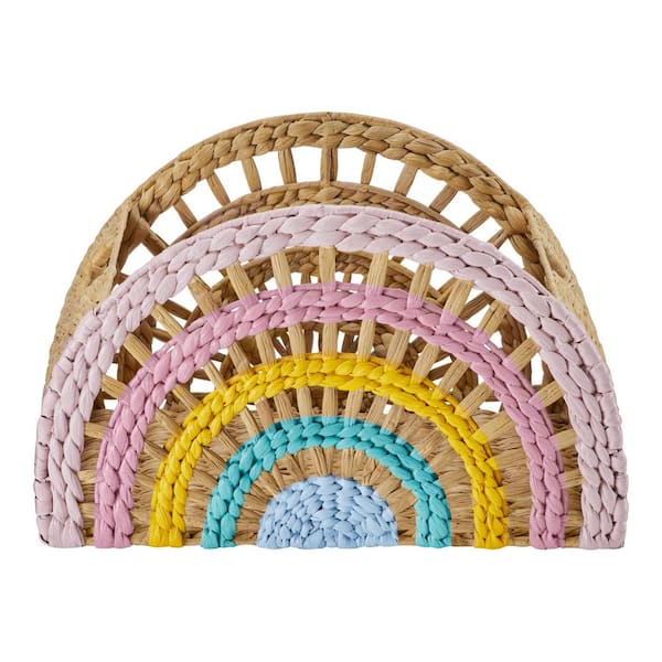 StyleWell Rainbow Water Hyacinth Storage Basket THD-42567216