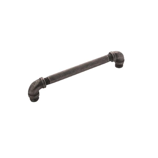 HICKORY HARDWARE 6-15/16 in. (160 mm) Pipeline Black Nickel Vibed Cabinet Center-to-Center Pull