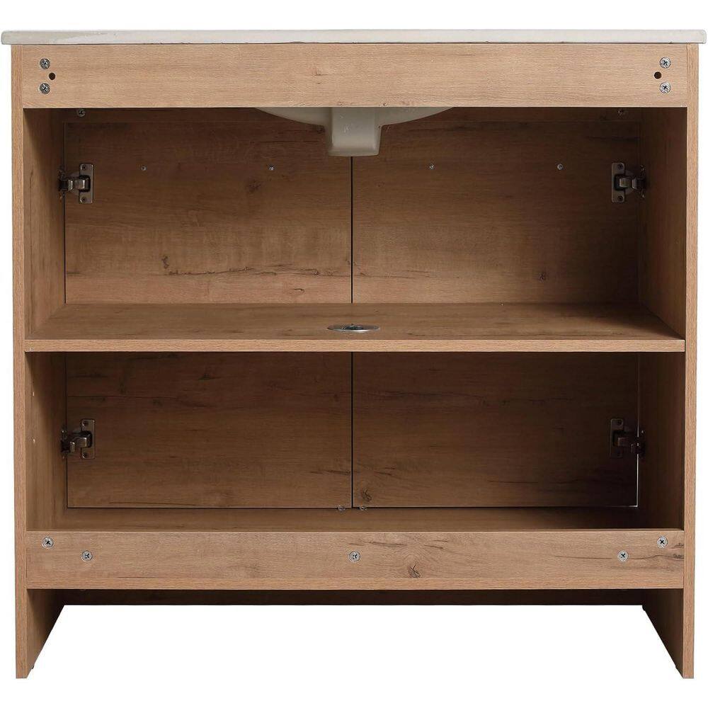 30 in. W x 21.5 in. D x 33.5 in. H Bath Vanity Cabinet without Top in Natural Oak MDF Cabinet with Doors Unassembled price history on PriceWatchPro