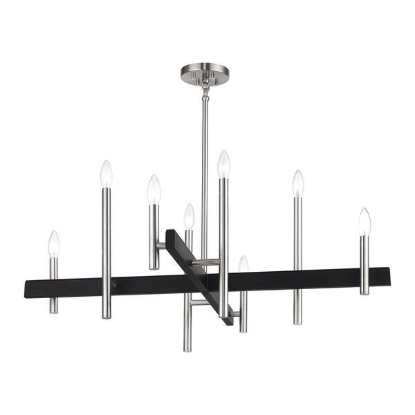 Livex Lighting Denmark 8-Light Brushed Nickel with Black Accents