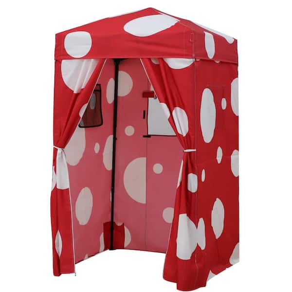EAGLE PEAK 4 ft. x 4 ft. Pop Up Privacy Tent Foldable Outdoor Portable Dressing Changing Room Shelter, Red Mushroom