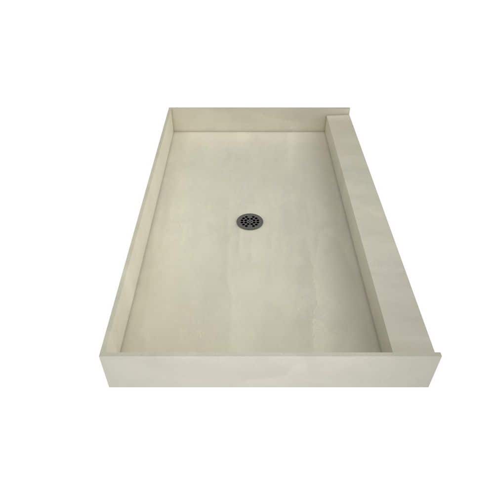 Brushed Nickel 48" x 32" Rectangle Shower Pan with Center Drain