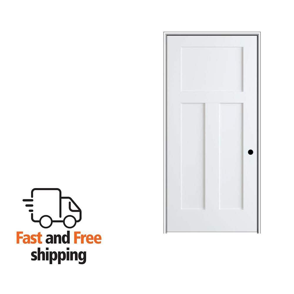 MMI DOOR Shaker Flat Panel 36 in. x 80 in. Left Hand Solid Core