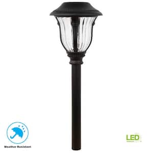 Open Stock Solar Bronze Outdoor Integrated LED Landscape Path Light with Ribbed Glass Lens