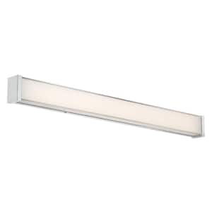 22 Inches, WAC Lighting WS-7322-30-CH DweLED Svelte 22in LED Bathroom Vanity & Wall 3000K in Chrome Light Fixture 