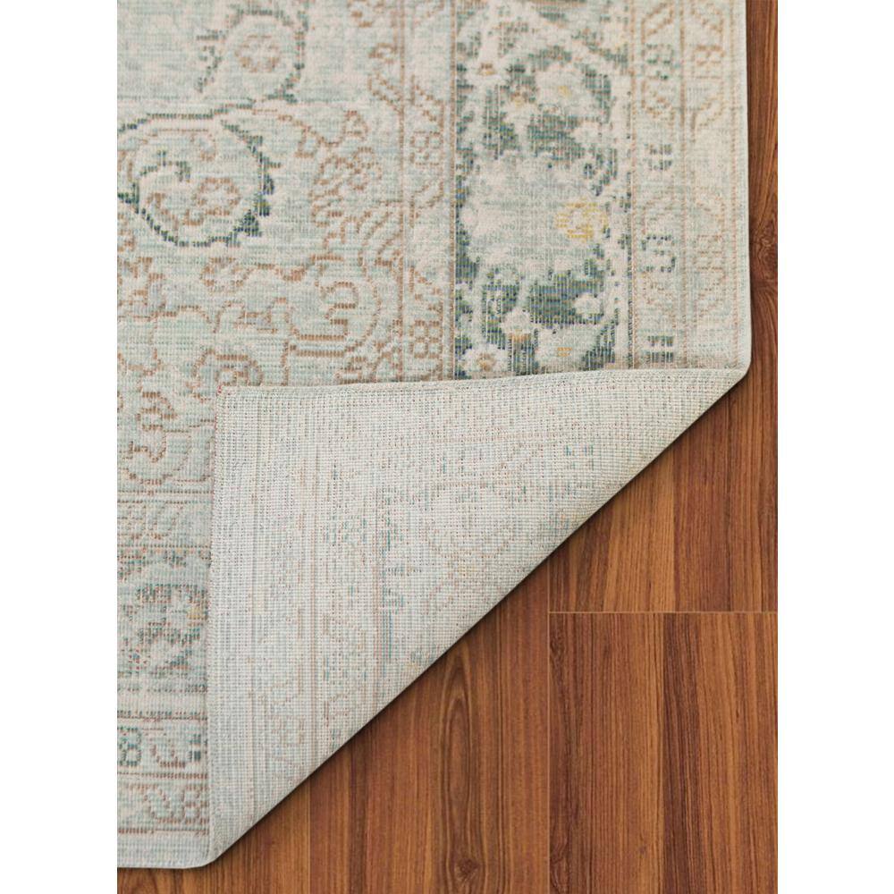 Sea Green Medallion Polyester Rectangular Area Rug 5'3" x 7'3"