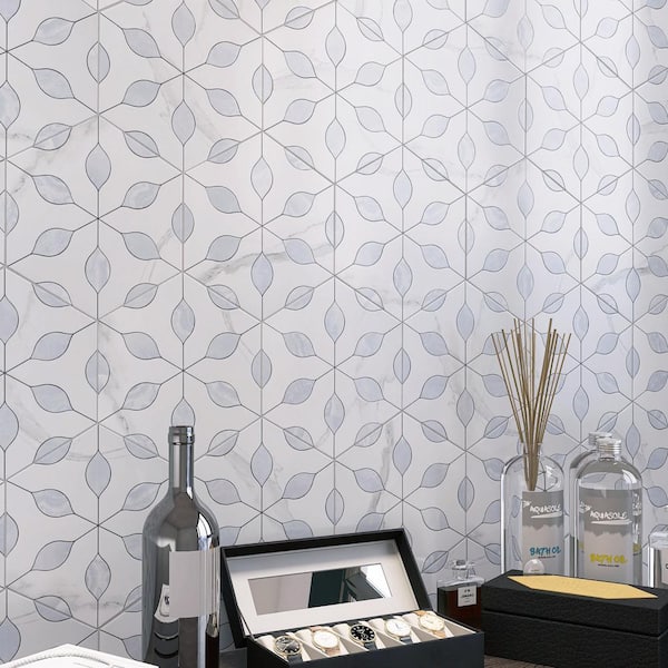 Alicante Zafiro Blue Hexagon 7.88 in. x 9.45 in. Matte Porcelain Floor and Wall Tile (9.9 sq. ft. /Case)