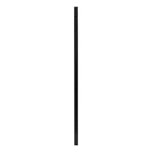 Athens 2 in. x 2 in. x 6 ft. Gloss Black Aluminum Pressed Spear Fence End Post
