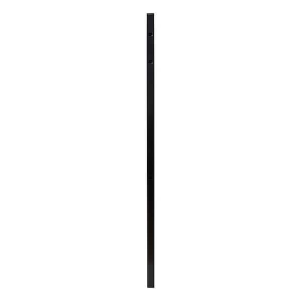 FORTRESS Athens 2 in. x 2 in. x 6 ft. Gloss Black Aluminum Pressed Spear Fence End Post