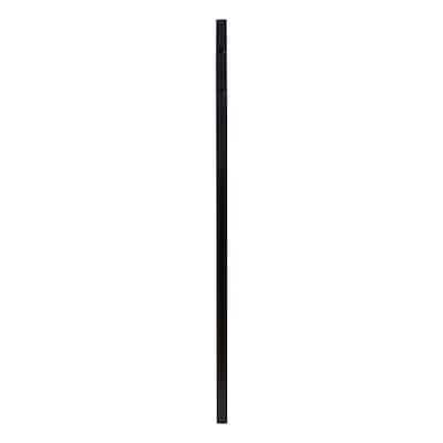 Athens 2 in. x 2 in. x 6 ft. Gloss Black Aluminum Flat Top and Bottom Design Fence End Post