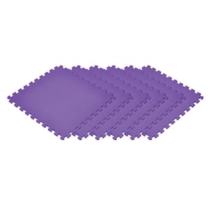 Purple 24 in. x 24 in. EVA Foam Non-Toxic Solid Color Interlocking Tiles (72 sq. ft. - 18 tiles)