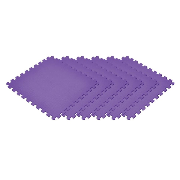 Norsk Purple 24 in. x 24 in. EVA Foam Non Toxic Solid Color Interlocking Tiles 192 sq. ft. 48 tiles 240947 8 The Home Depot