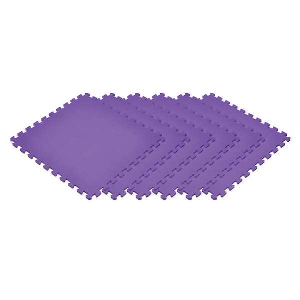 Norsk Purple 24 in. x 24 in. EVA Foam Non-Toxic Solid Color Interlocking Tiles (216 sq. ft. - 54 tiles)